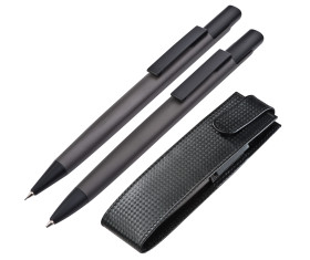 Set aus Kugelschreiber und Bleistift in Etui